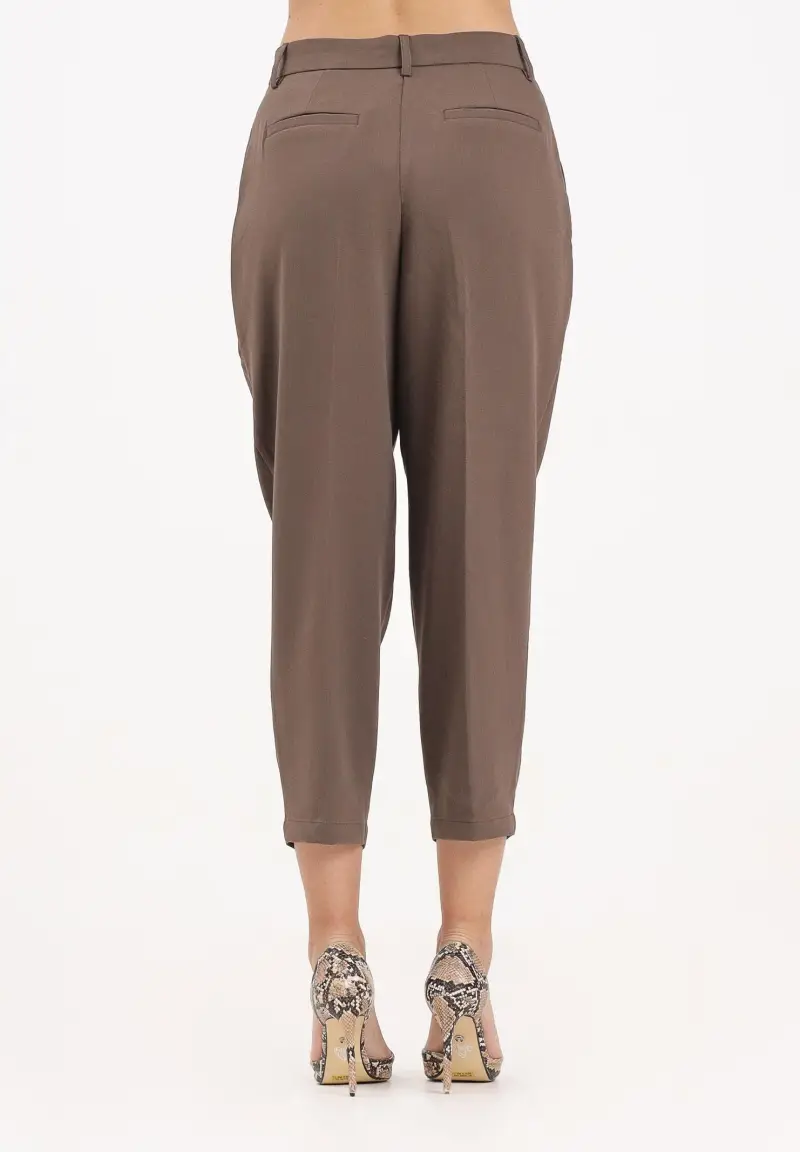 Pantalone elegante marrone da donna miniatura 3