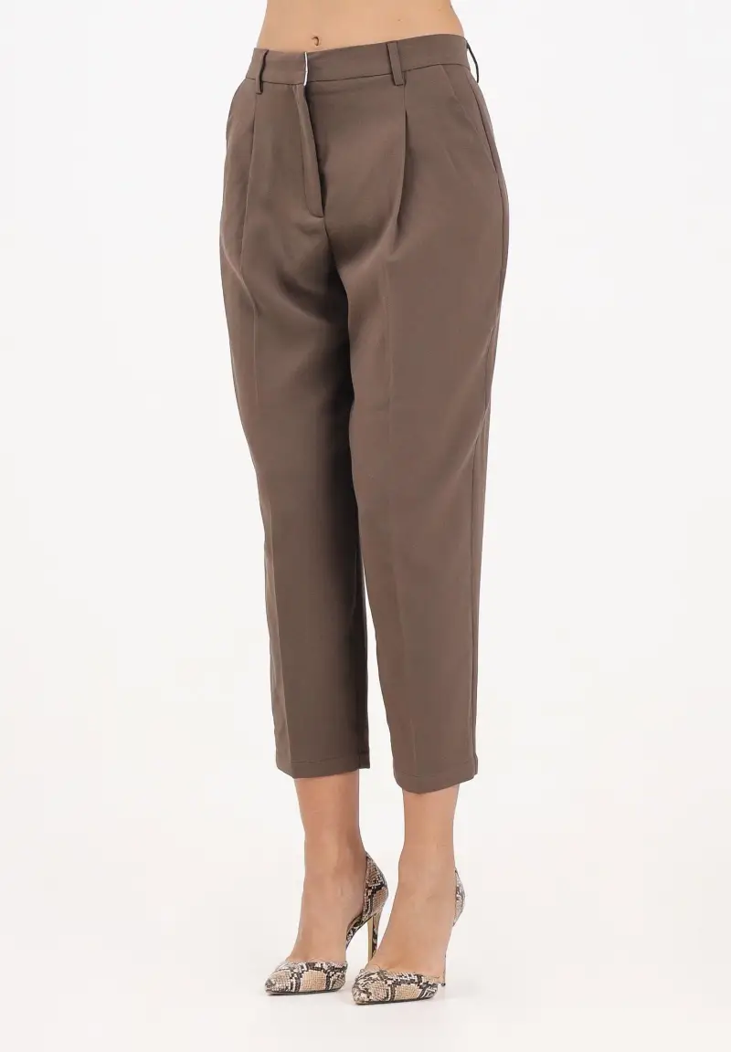 Pantalone elegante marrone da donna