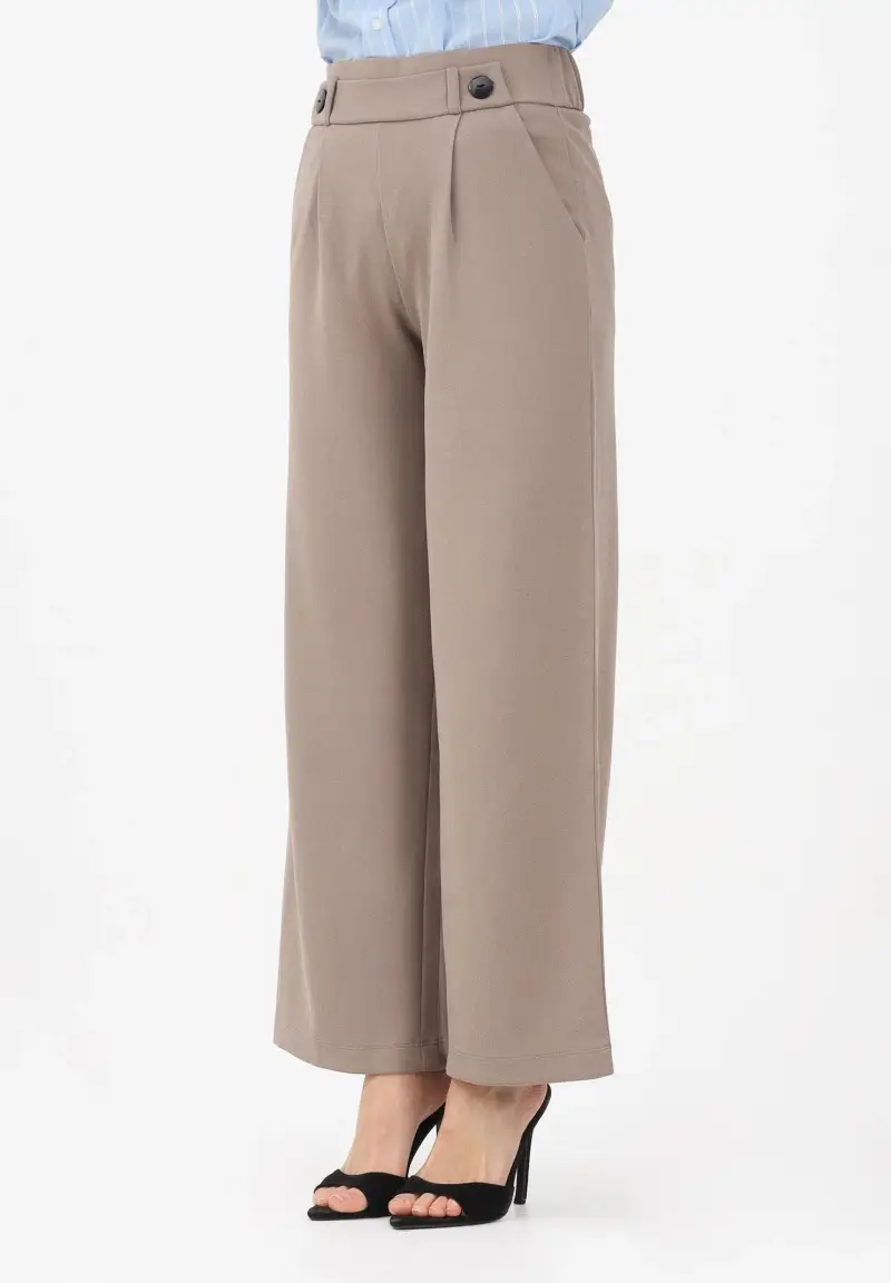 Pantalone marrone da donna a vita alta