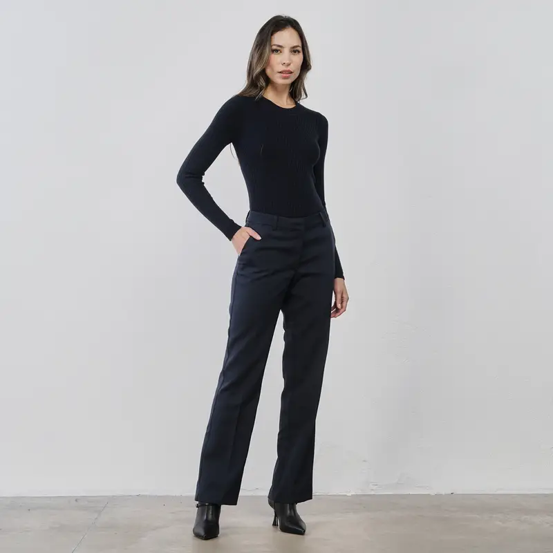 Pantaloni eleganti blu lunghi da donna