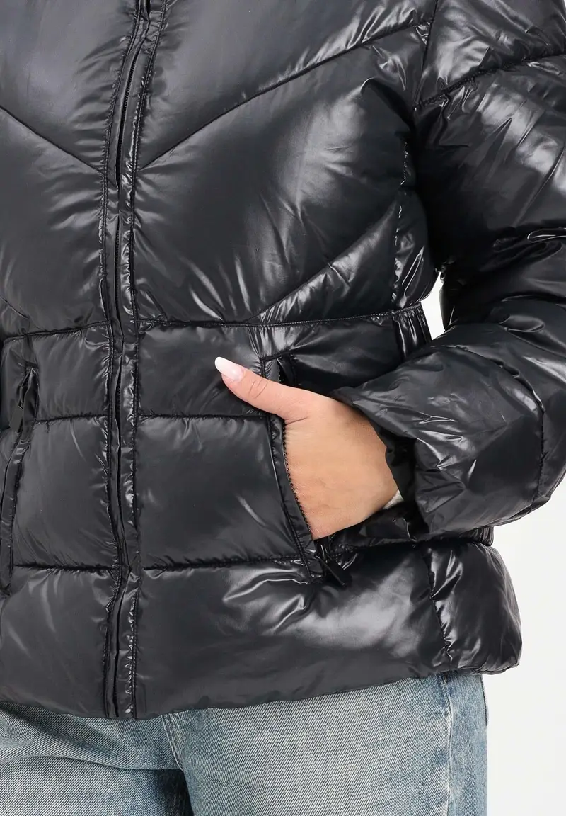 Piumino nero da donna miniatura 3