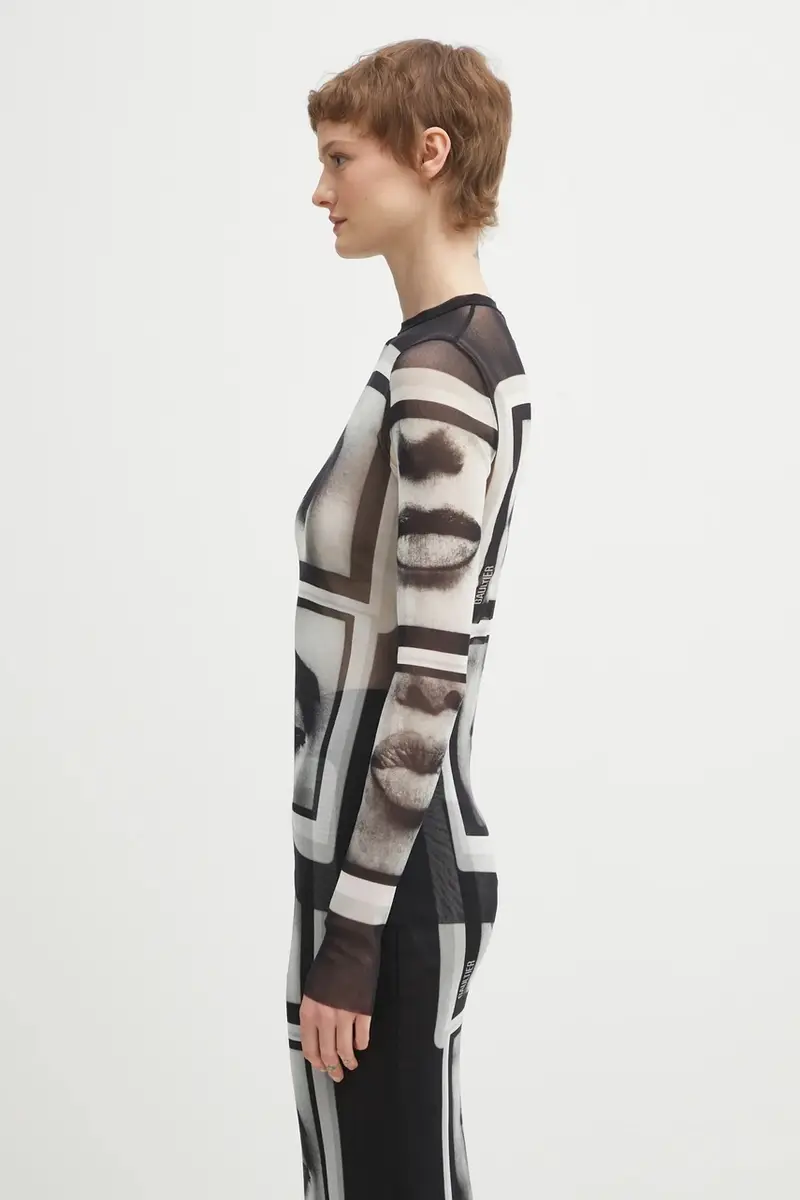 camicetta Eyes and Lips Nero miniatura 2