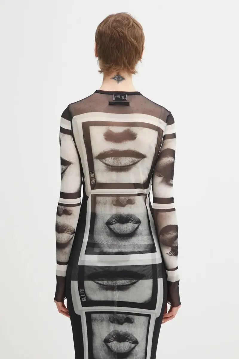 camicetta Eyes and Lips Nero miniatura 3