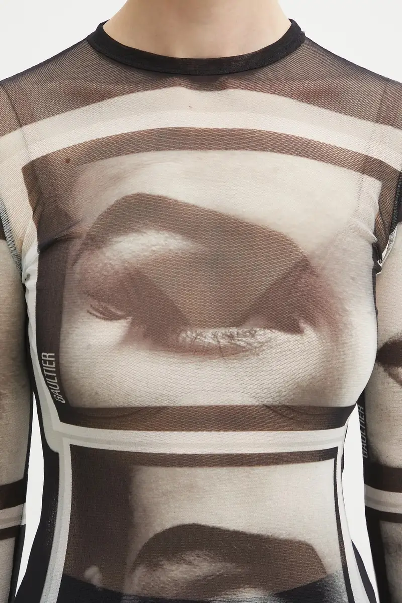 camicetta Eyes and Lips Nero miniatura 4