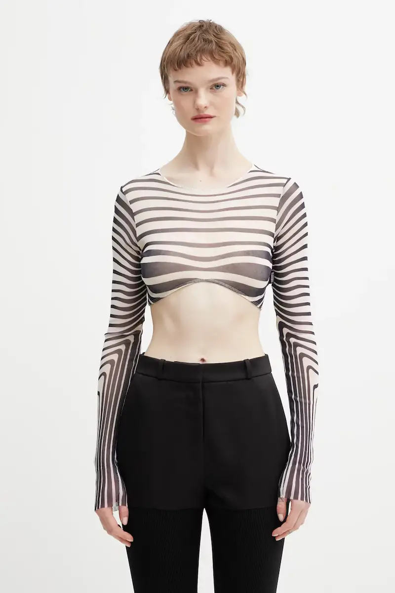 camicia a maniche lunghe Morphing Stripes colore beige 26/01-W-TO447-M019P