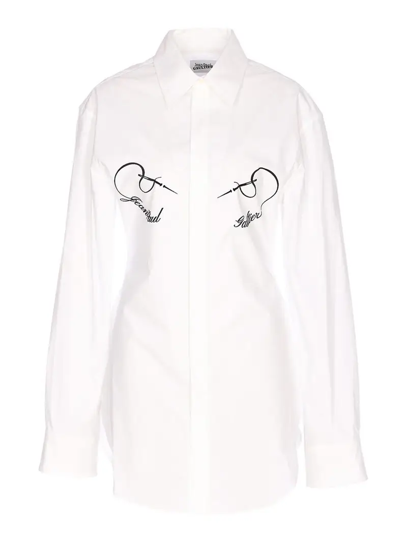 Camicia Bianca Con Chiusura Bottoni Frontali Bianco