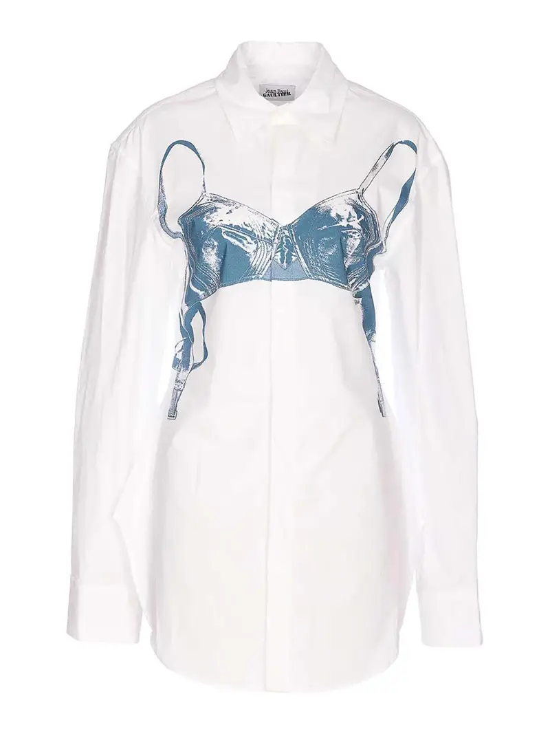 Camicia Bianca Con Chiusura Bottoni Frontali Bianco