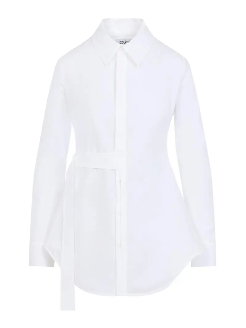 Camicia dettagliata con cinturino Bianco