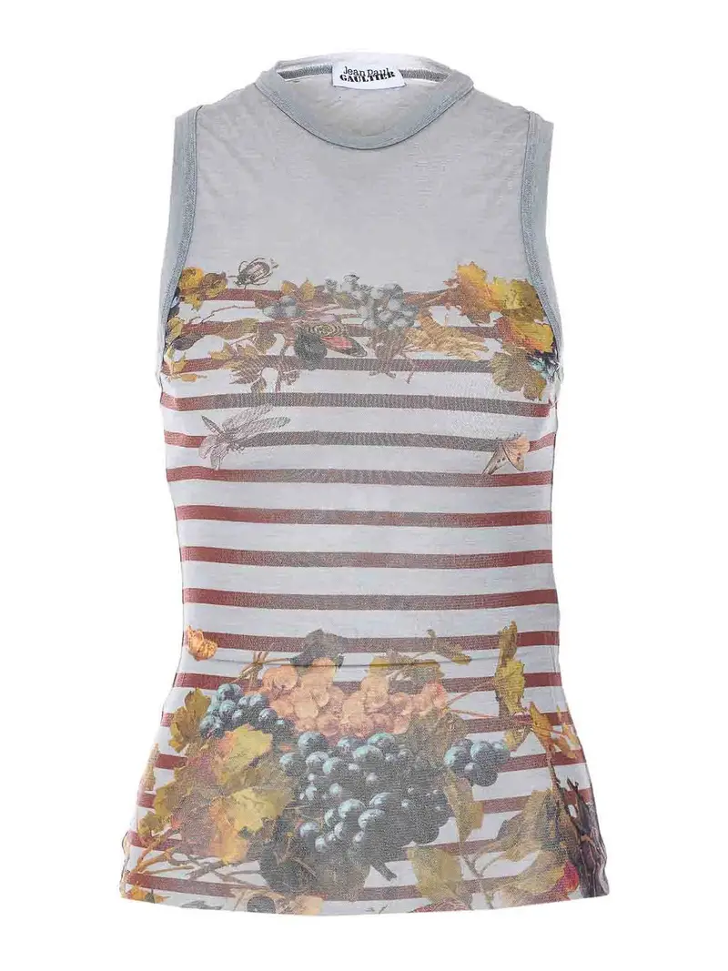 Canotta in rete azzurra Grigio