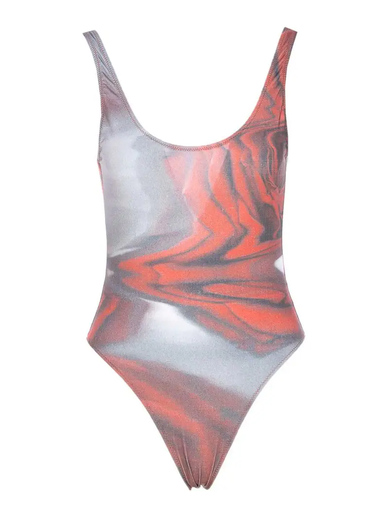 Costume da bagno stampato rose sfocate Multicolore