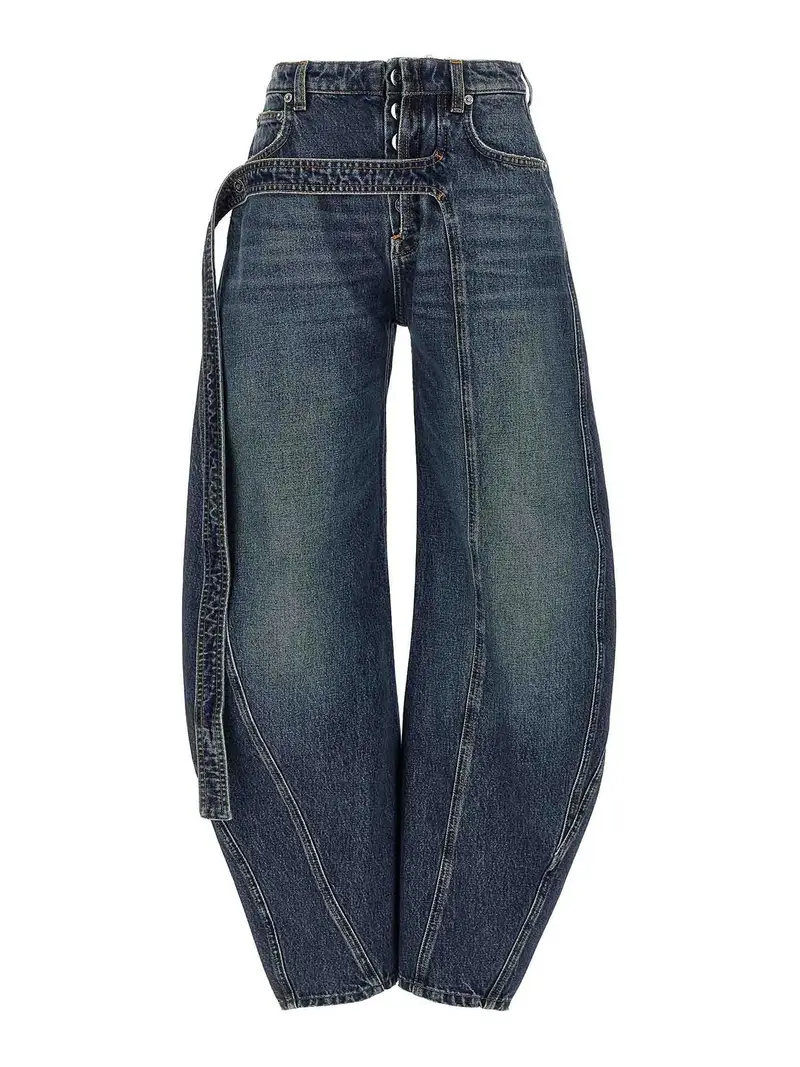 I jeans del cinturino in denim blu Azzurro