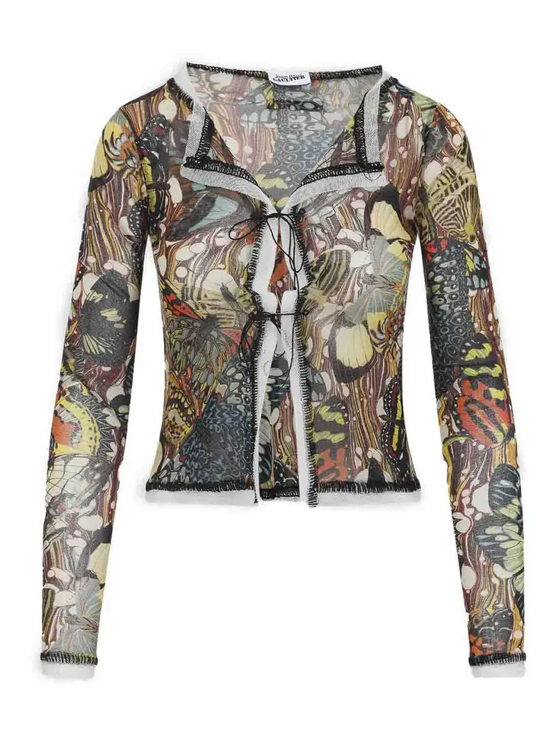 Il cardigan a farfalla gialla Multicolore