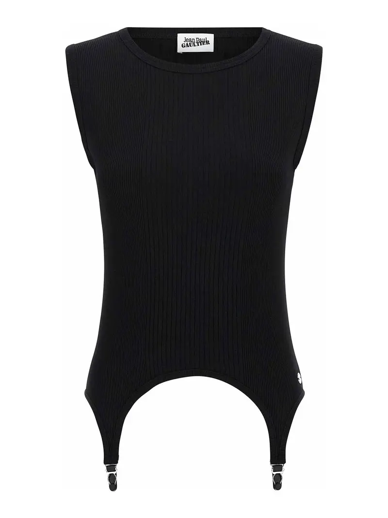 La canotta nera di giarrettiera Nero