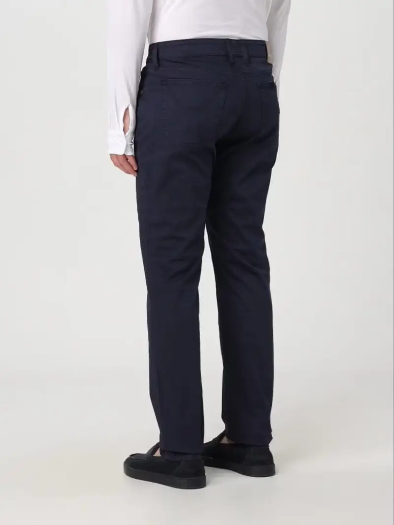 Jeckerson pantalone blu navy uomo in cotone smil fit logo sul retro miniatura 2