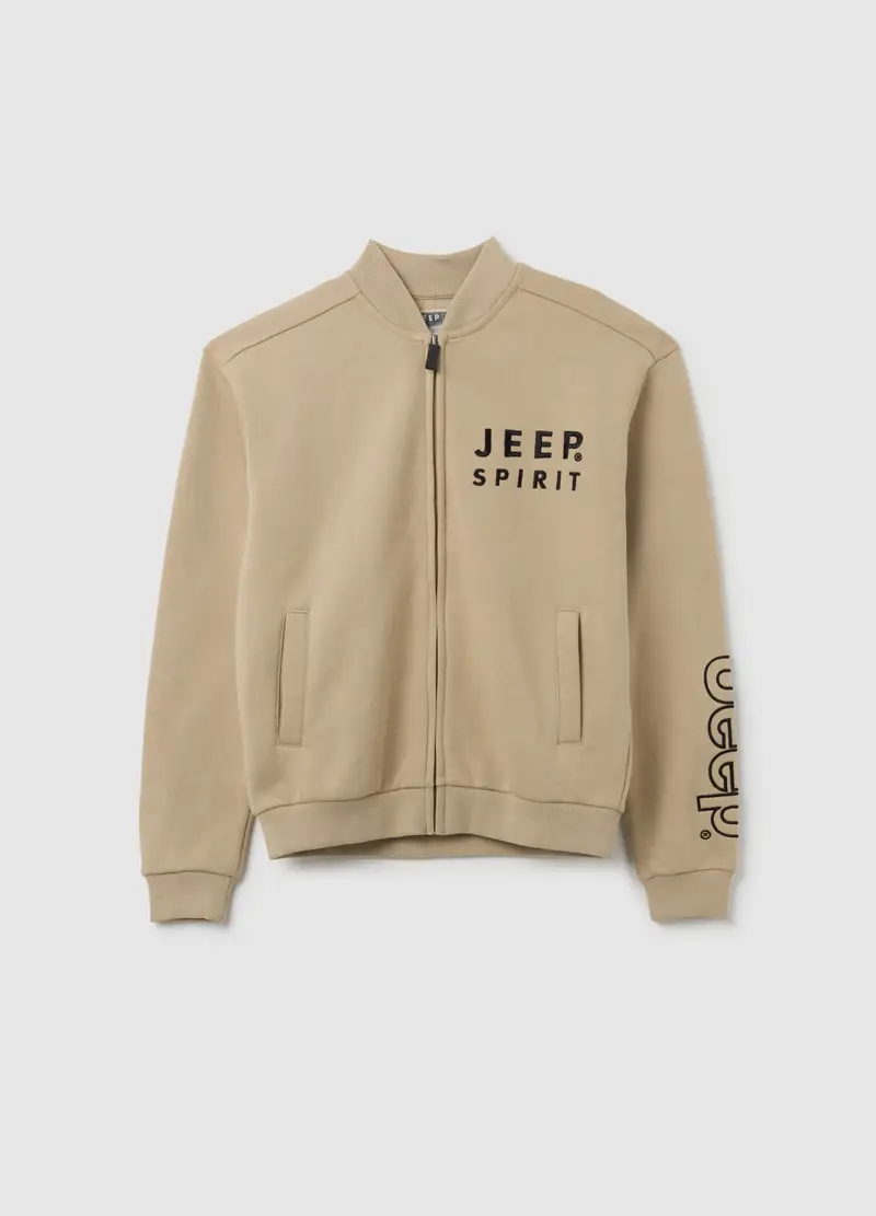 JEEP BAMBINO, Felpa Da Bambino In Misto Cotone Beige Regular Fit, Beige, Taglia: 10-11