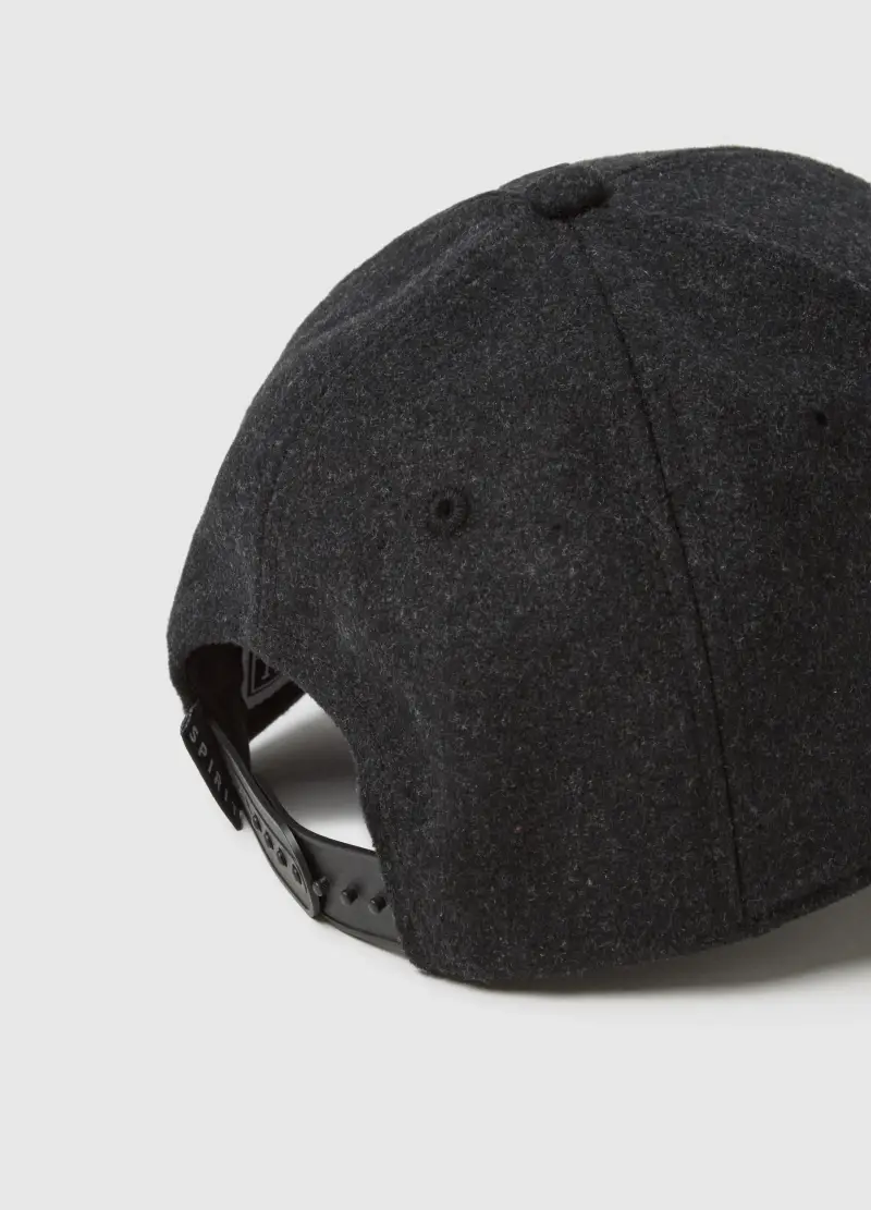 Cappellino Da Baseball In Misto Lana Grigio, Uomo, Grigio miniatura 2