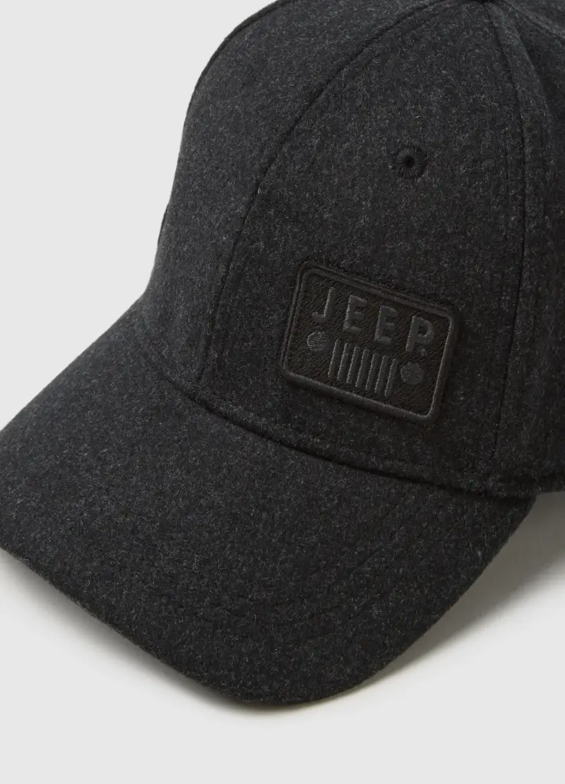 Cappellino Da Baseball In Misto Lana Grigio, Uomo, Grigio miniatura 3