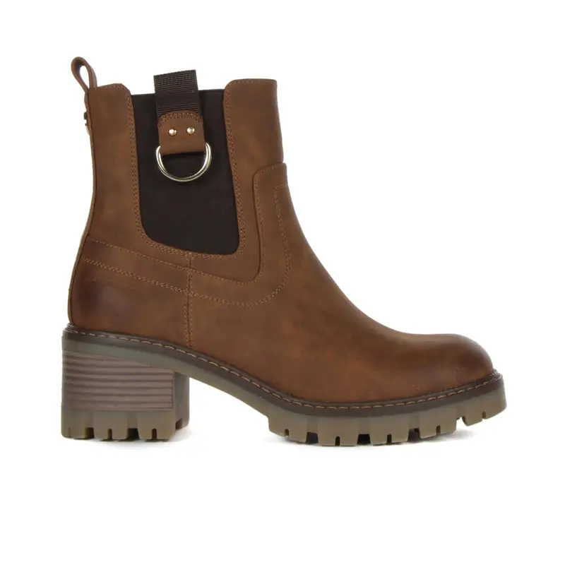 Chelsea marroni con tacco basso e fascia laterale elasticizzata