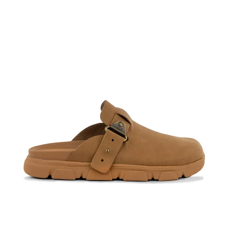 Sandali bassi marroni da uomo chiusi con fibbia regolabile