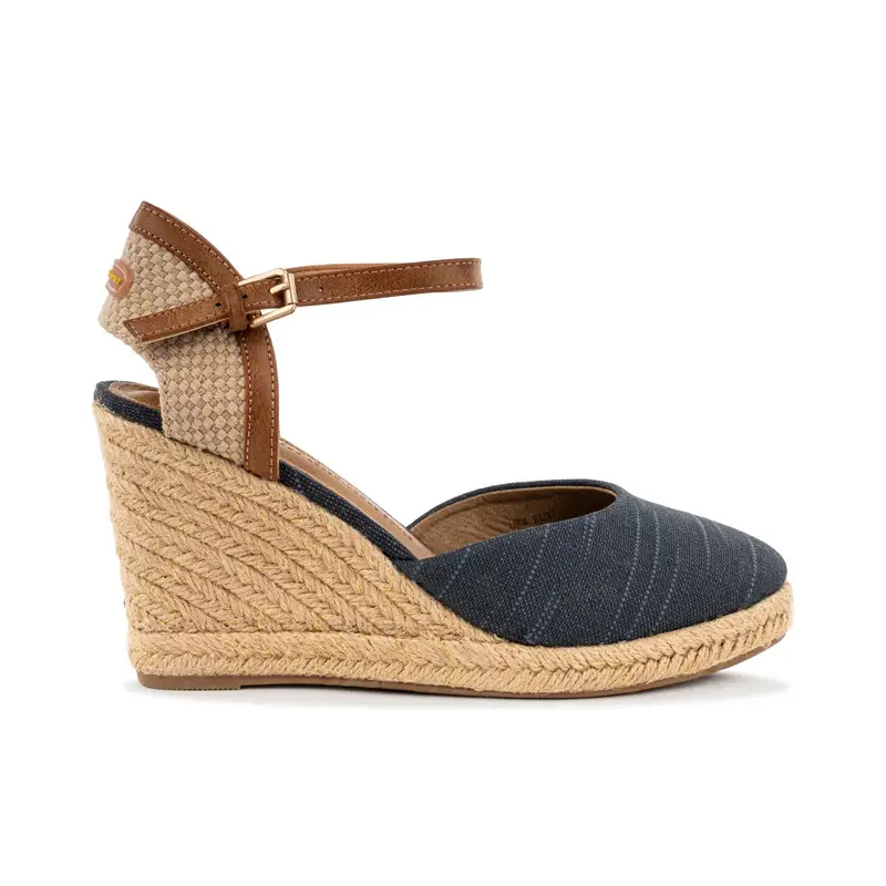 Sandali con zeppa da donna blu