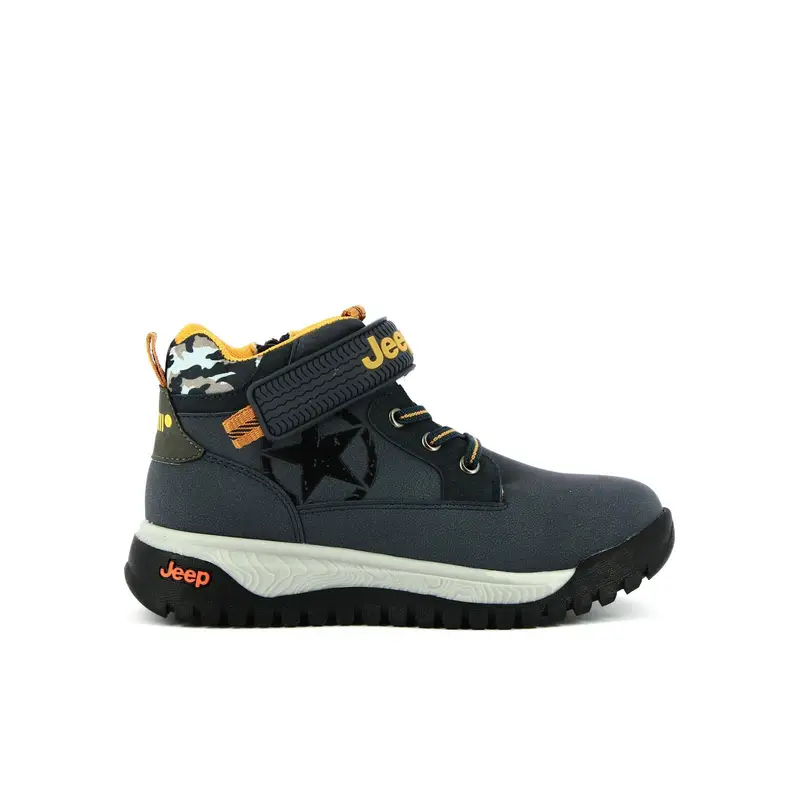 Sneakers blu alte da bimbo con strappo e maxi suola