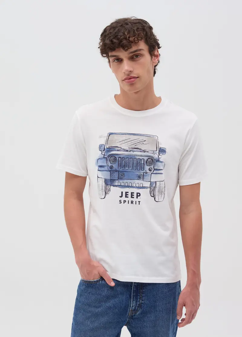 Jeep T-shirt Uomo Bianco 4328565 miniatura 2