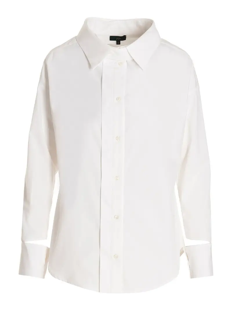 Camicia asimmetrica in cotone con bottoni Bianco