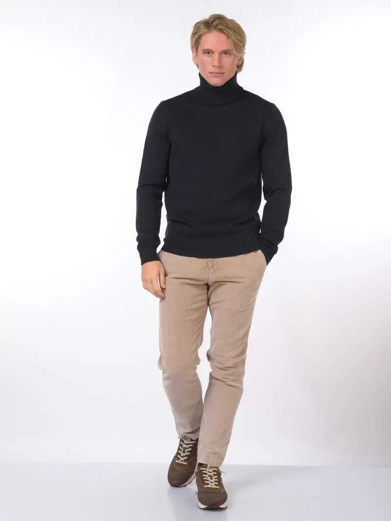 maglia da uomo Jeordies dolcevita in lana NERO miniatura 2