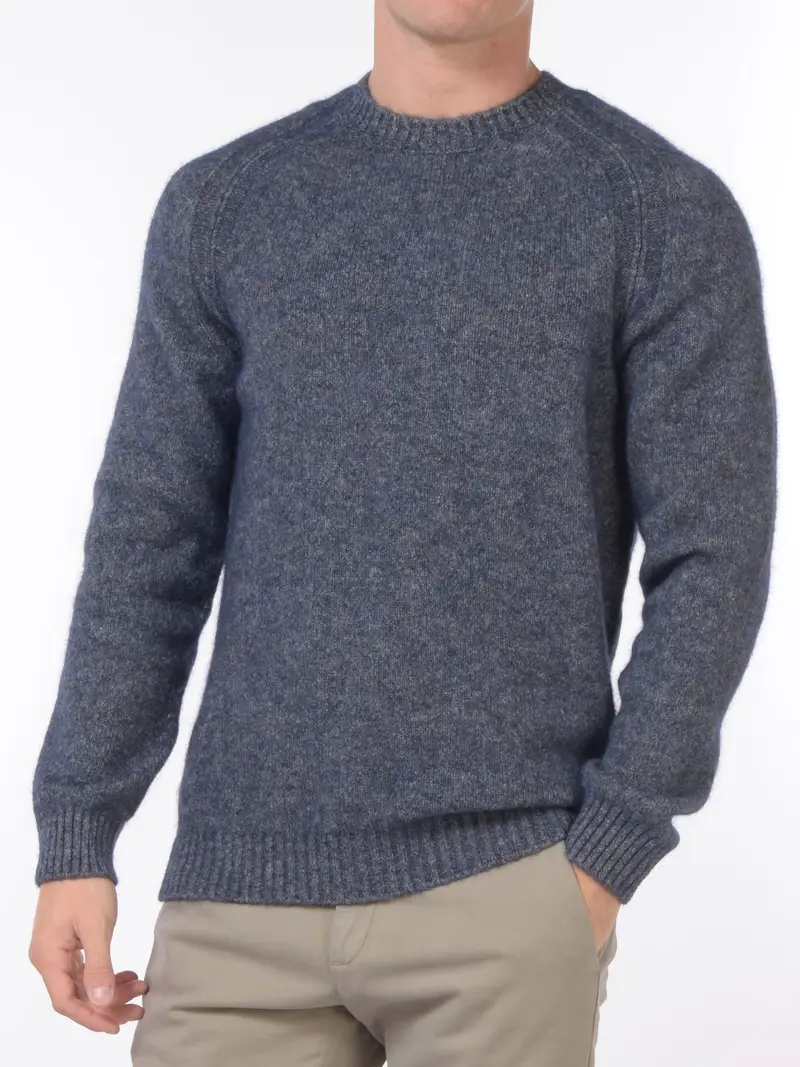 maglia da uomo Jeordies girocollo con lavorazione Blu miniatura 2