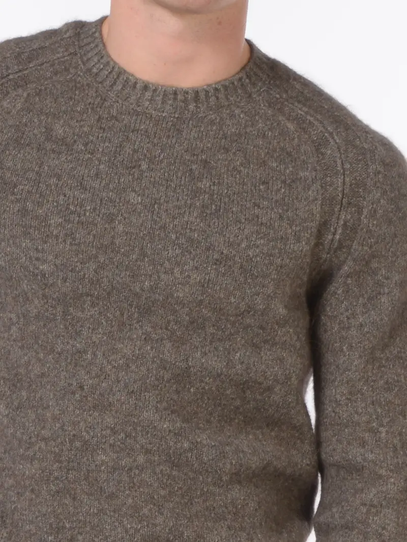 maglia da uomo Jeordies girocollo con lavorazione MARRON miniatura 2