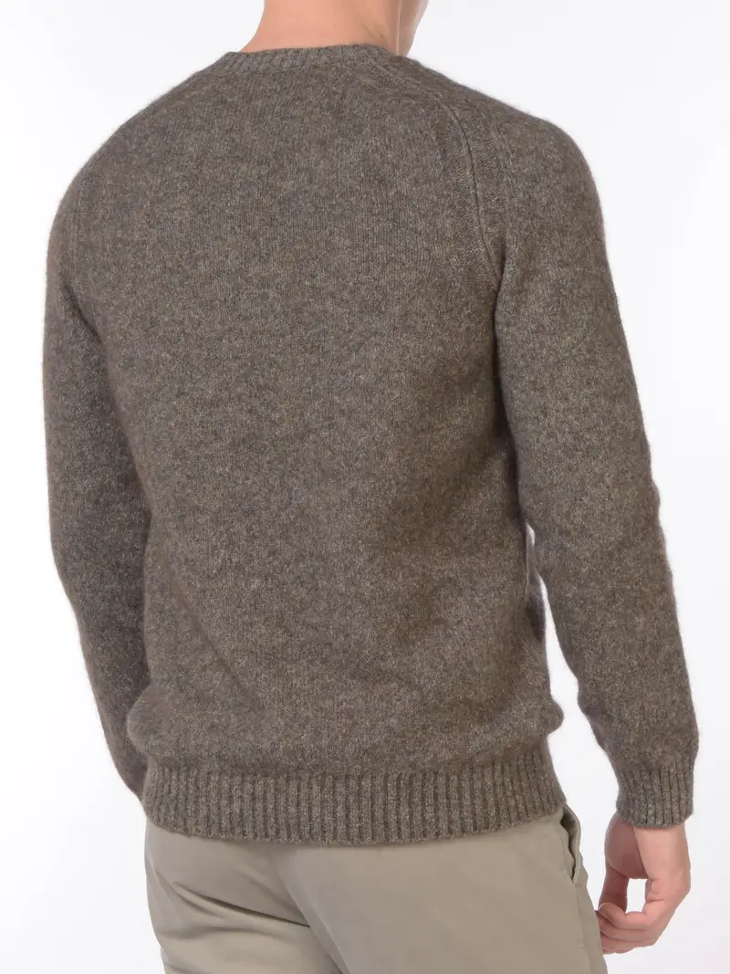 maglia da uomo Jeordies girocollo con lavorazione MARRON