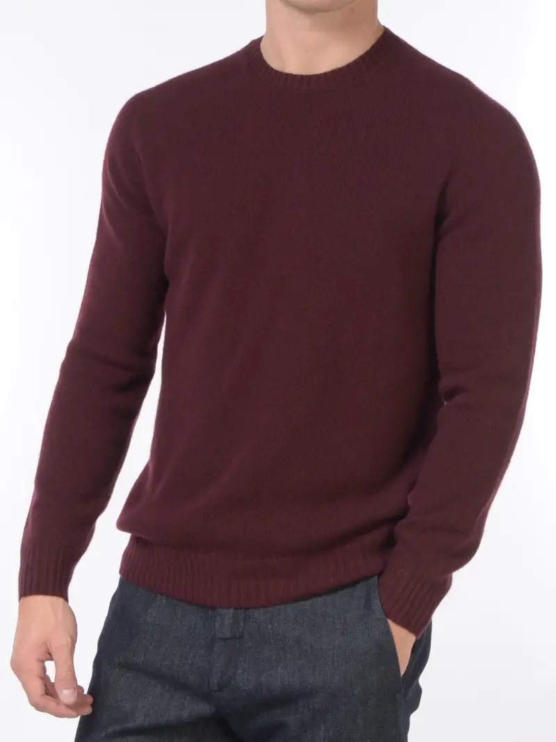 maglia da uomo Jeordies girocollo lana e cachemire Rosso miniatura 2