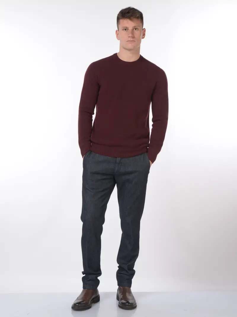 maglia da uomo Jeordies girocollo lana e cachemire Rosso