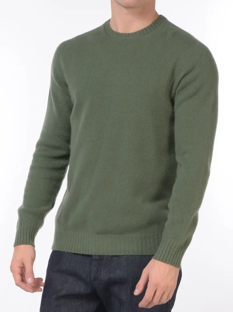 maglia da uomo Jeordies girocollo lana e cachemire Verde