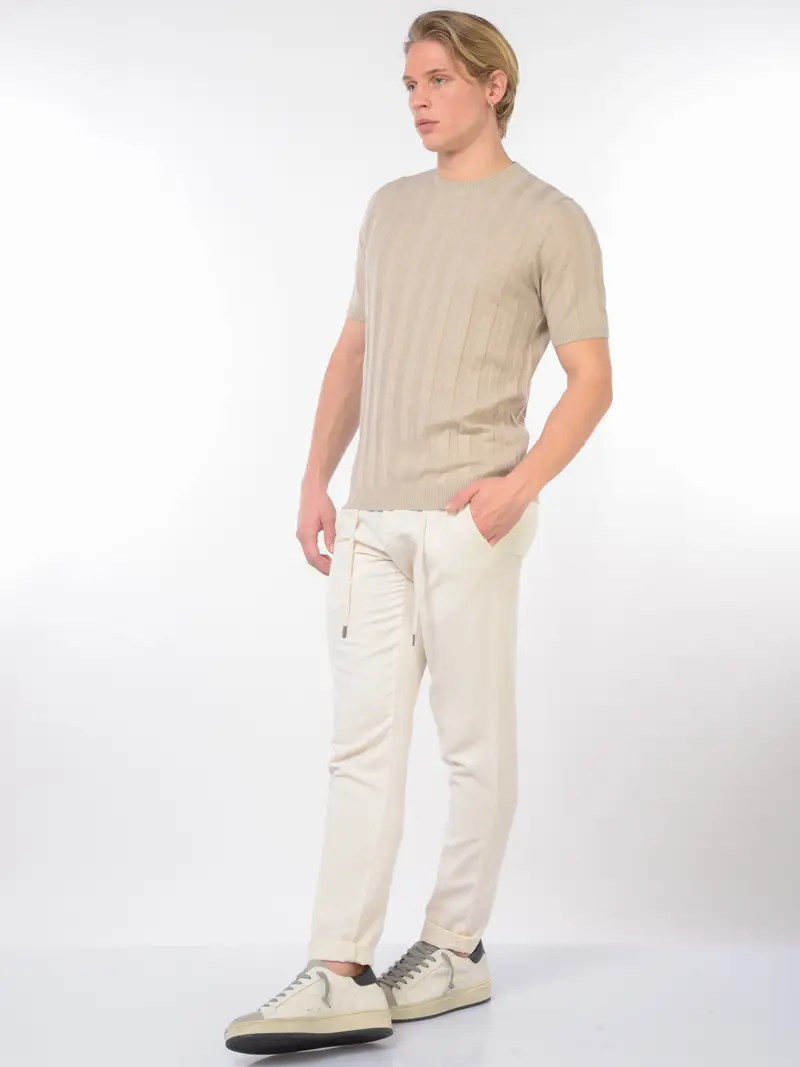 maglia da uomo Jeordies manica corta lavorazione verticale BEIGE miniatura 2