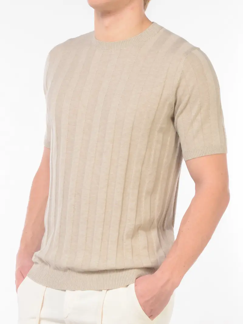 maglia da uomo Jeordies manica corta lavorazione verticale BEIGE