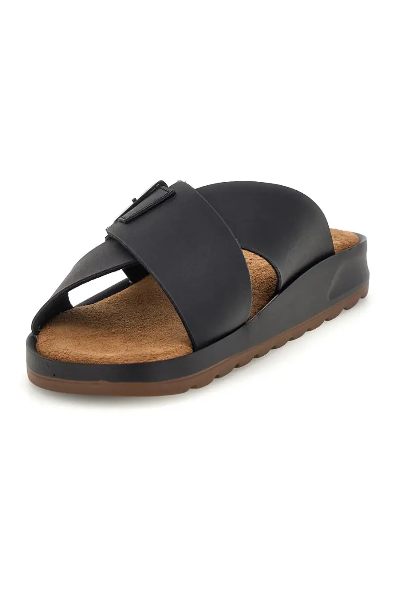 Ciabatte nere con doppia fascia e fibbia Jerpoint B 103/B [NERO] miniatura 3