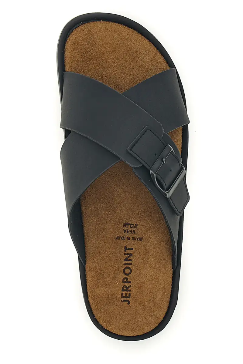 Ciabatte nere con doppia fascia e fibbia Jerpoint B 103/B [NERO] miniatura 5