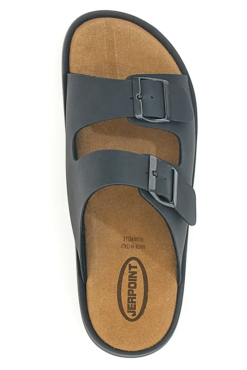 Ciabatte nere con doppia fibbia suola flessibile JERPOINT B100BPS [NERO] miniatura 3