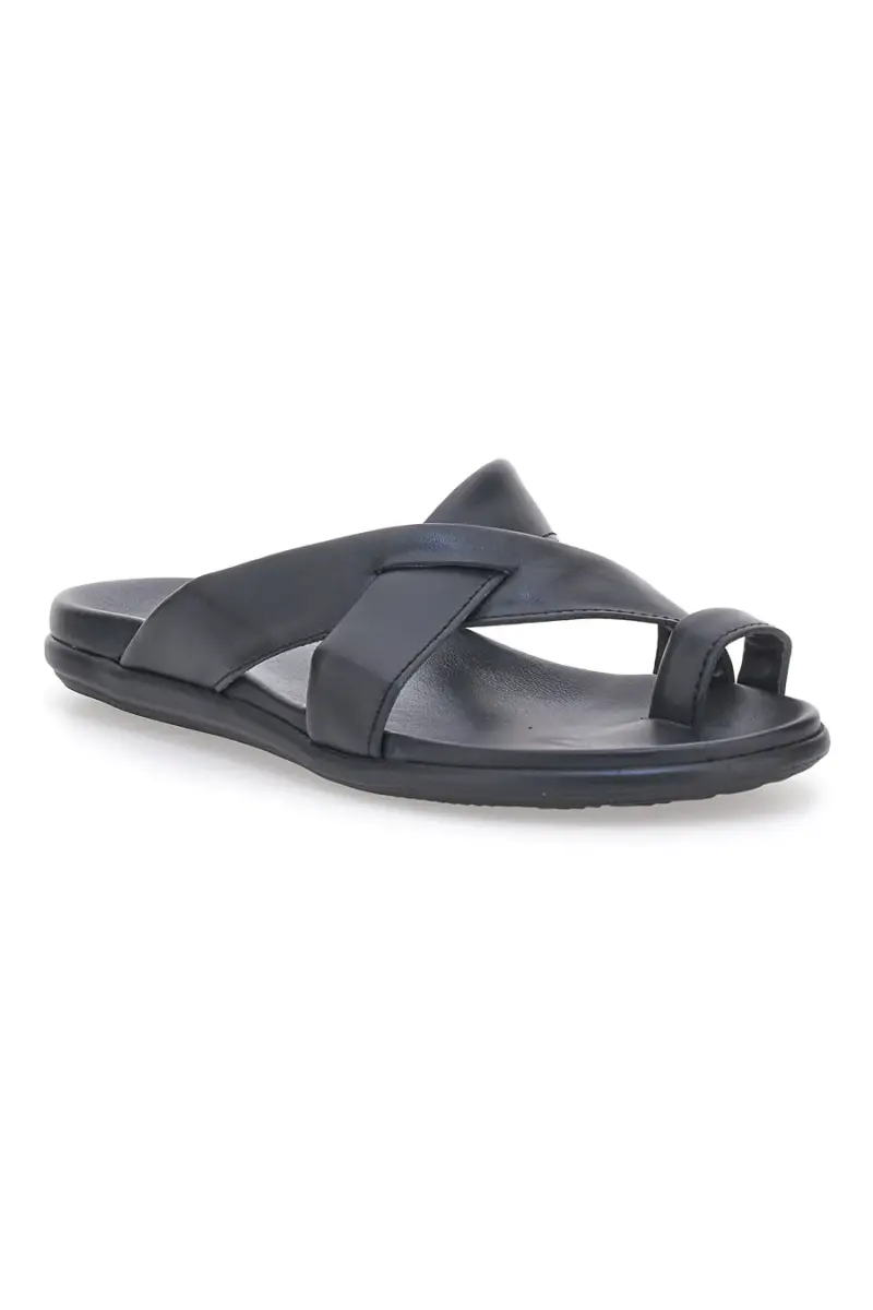 Ciabatte Nere da uomo con doppia fascia e fibbia Jerpoint 81025 [NERO] miniatura 2