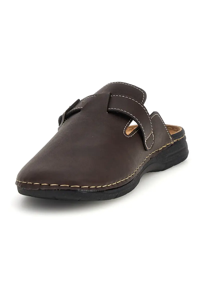 Ciabatte Sabot marroni sottopiede in pelle con fibbia Jerpoint 620PS [TESTA DI MORO] miniatura 3