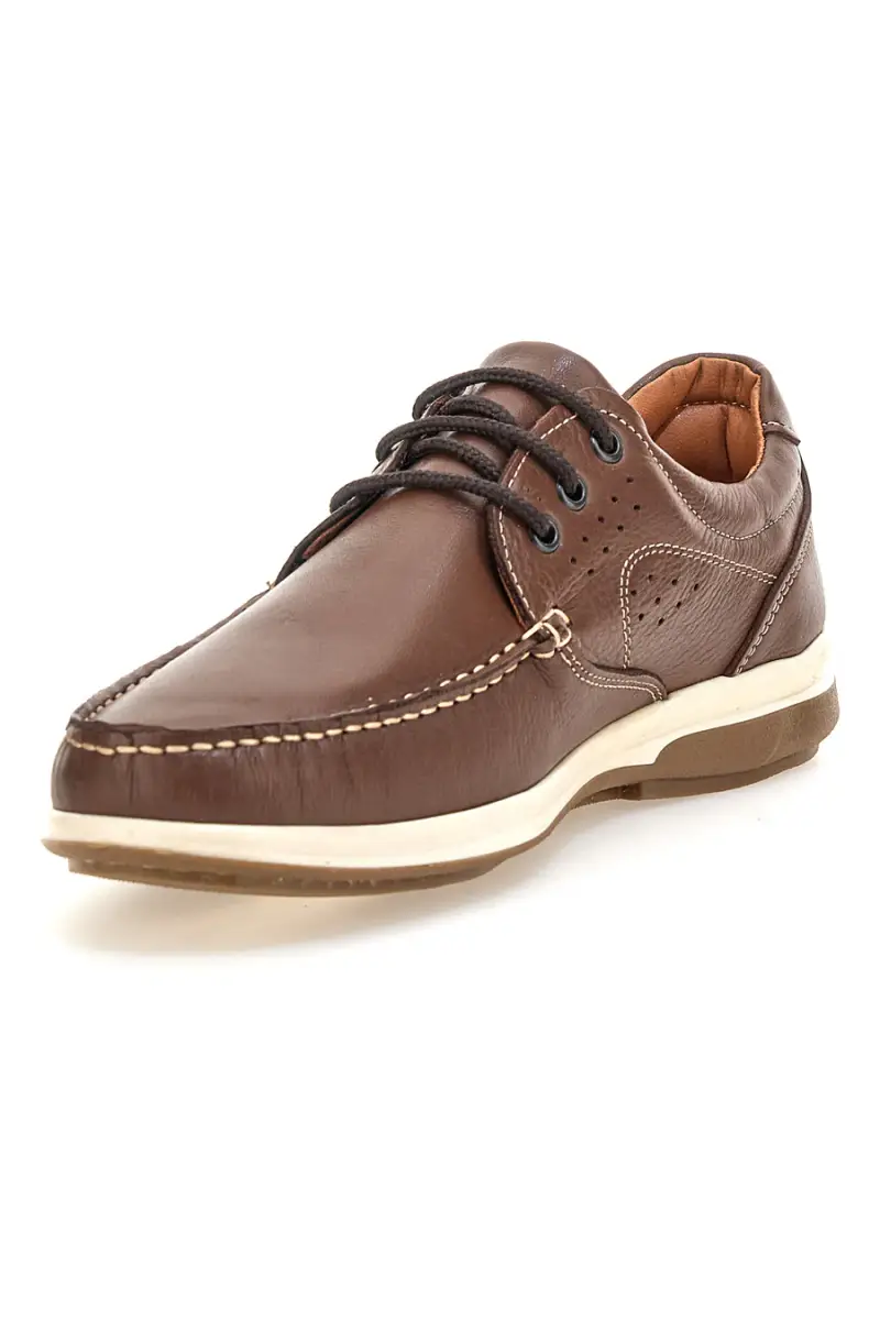 Stringate marroni in vera pelle con cuciture a vista Jerpoint 620 [MARRONE] miniatura 3