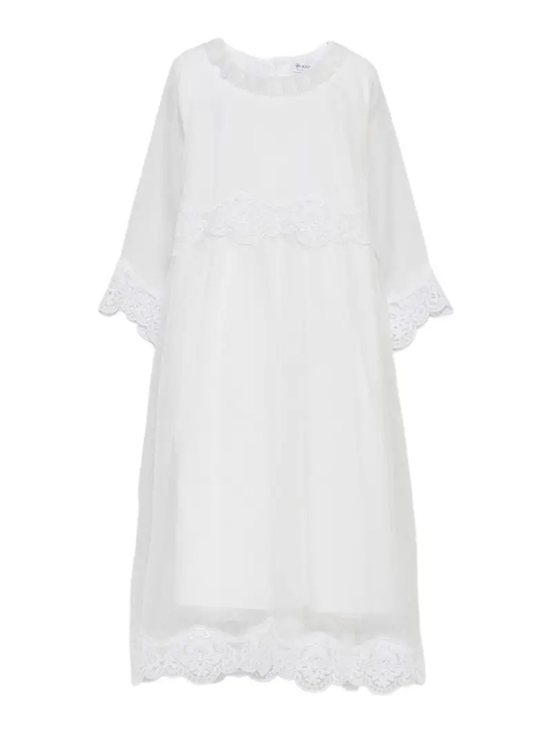 Abito Con Dettagli In Pizzo Bianco