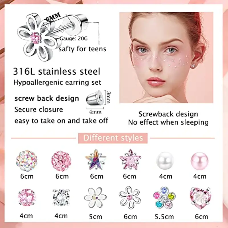 JeweBella Orecchini Donna Rosa 808976 miniatura 2