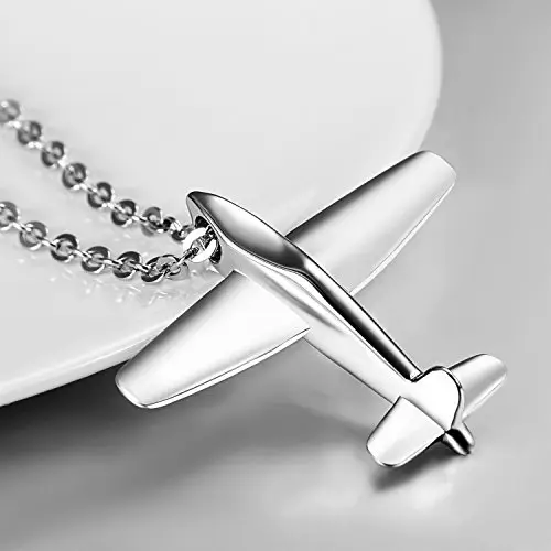 JewelryWe Collana da Ragazzi, in Acciaio Inossidbaile, Ciondolo Forma Aereo, Colore Scelta, Regalo Bambini miniatura 3
