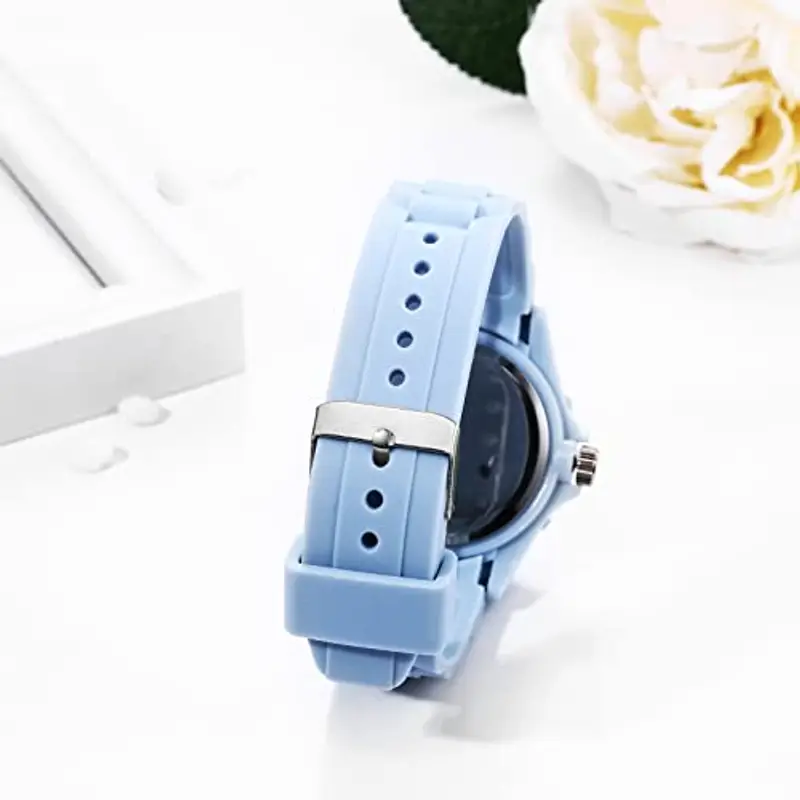 JewelryWe - Orologi da polso da Ragazze Donna, in Silicone Colorati, Analogico, al Quarzo, Regalo per Donna Ragazze miniatura 3