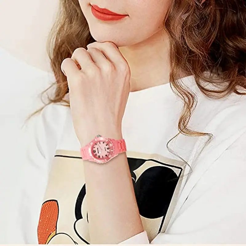 JewelryWe - Orologi da polso da Ragazze Donna, in Silicone Colorati, Analogico, al Quarzo, Regalo per Donna Ragazze miniatura 2