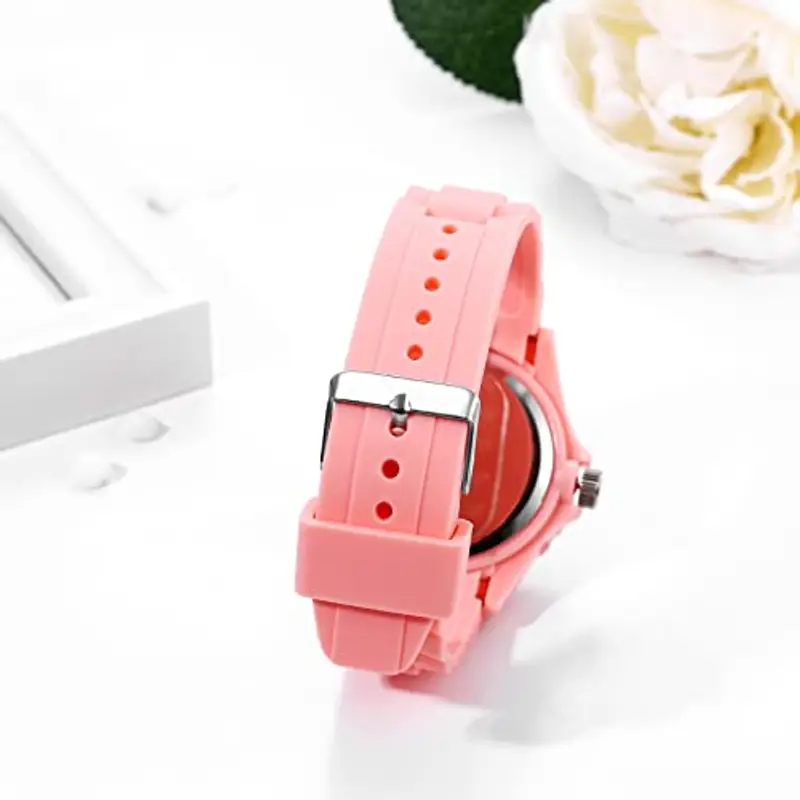JewelryWe - Orologi da polso da Ragazze Donna, in Silicone Colorati, Analogico, al Quarzo, Regalo per Donna Ragazze miniatura 3