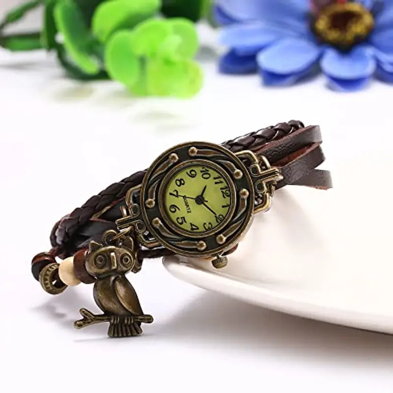 JewelryWe Orologio a Quarzo Bracciale in Pelle da Donna Ragazza Ciondolo Grufo miniatura 3