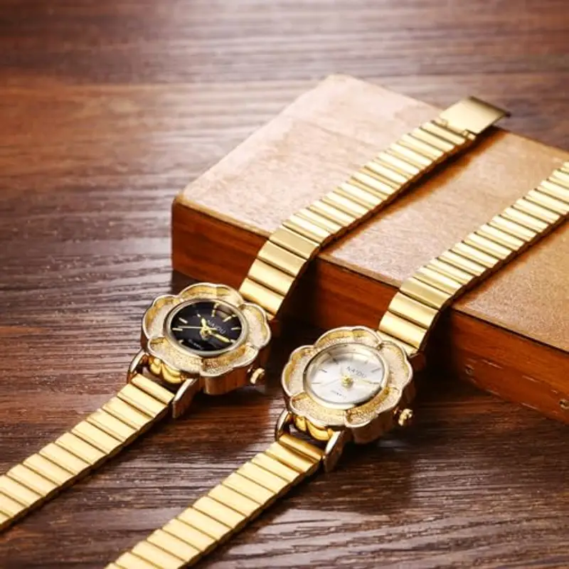 JewelryWe Orologio da donna in acciaio inox, design alla moda, analogico, al quarzo, da donna, cinturino in acciaio miniatura 2